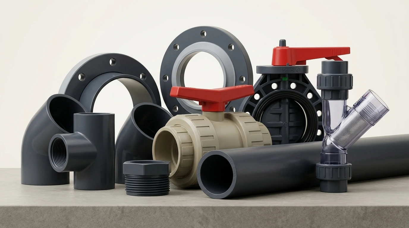 Pola Fitting Pipa Thermoplastic Industri Original Spears, GF Harvel, DFP dan S+H